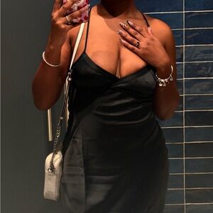 Elegant Black Satin Dress